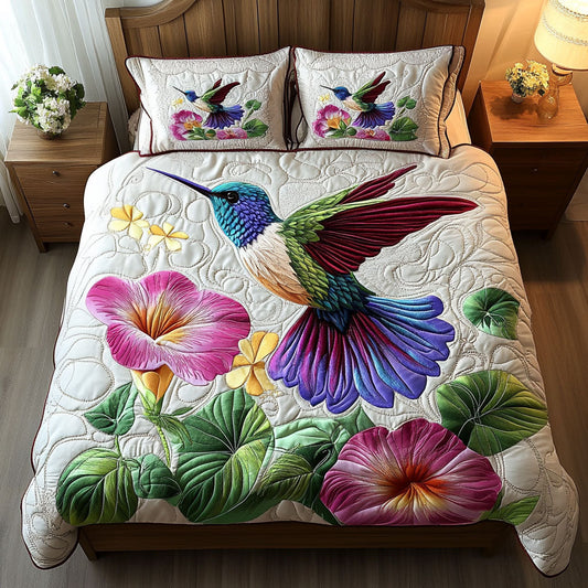 Floral Serenade 3-Piece Quilted Bedding Set NCU0NNT314