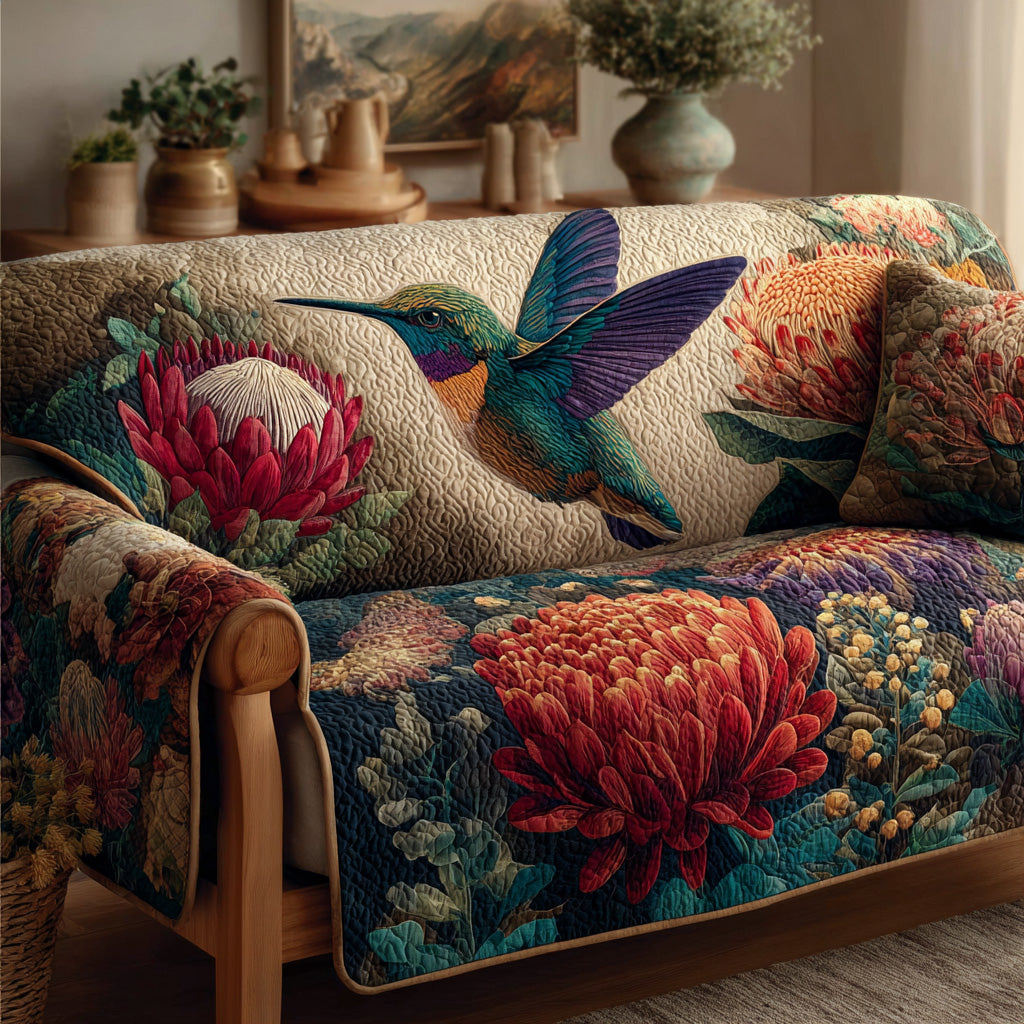 Floral Serenade Quilted Sofa Cover NCU0LDH453