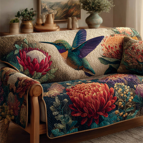 Floral Serenade Quilted Sofa Cover NCU0LDH453