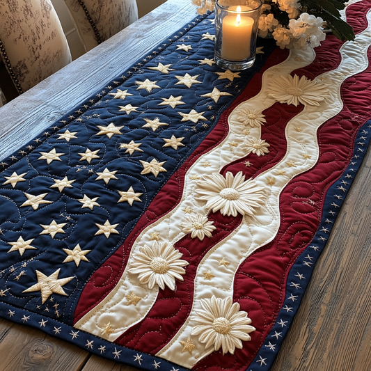 Floral Serenity Quilted Table Runner NCU0NVH243
