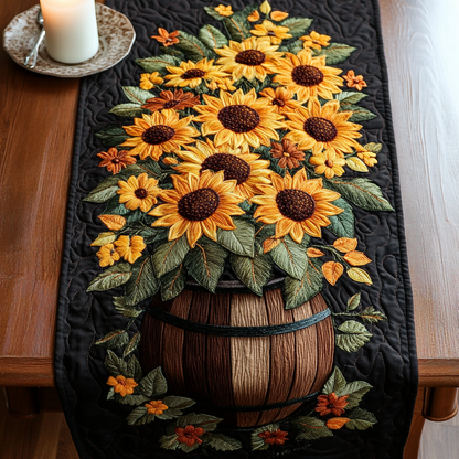 Floral Serenity Quilted Table Runner NCU0NVH303