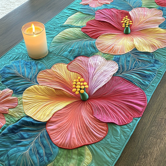Floral Serenity Quilted Table Runner NCU0NVH353
