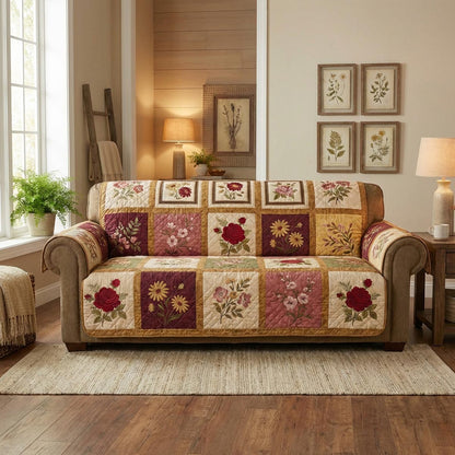 Floral Spring Quilted Sofa Cover NCU0DV1980