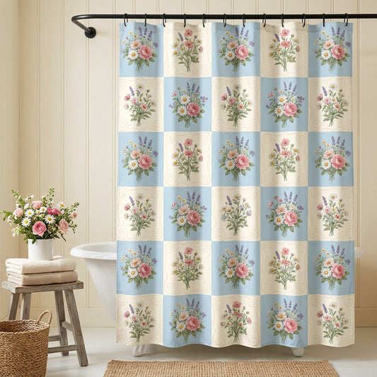 Floral Squares Shower Curtain NCU0NTV972