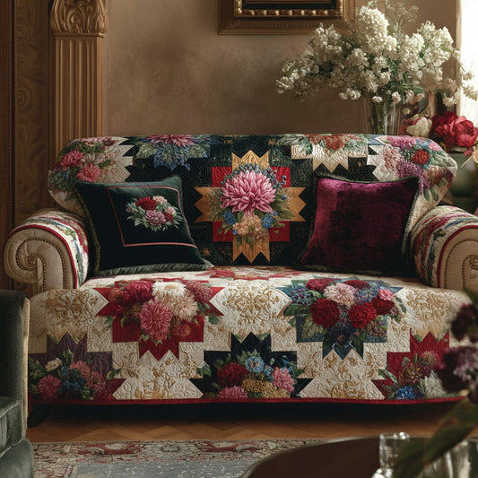 Floral Starburst Quilted Sofa Cover NCU0LDH211