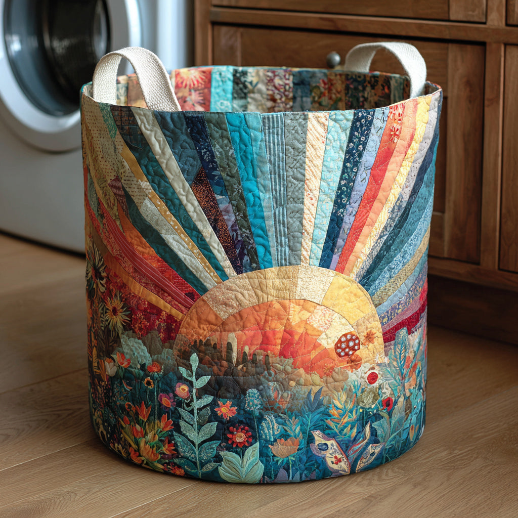 Floral Sun Quilted Laundry Basket NCU0HNH104