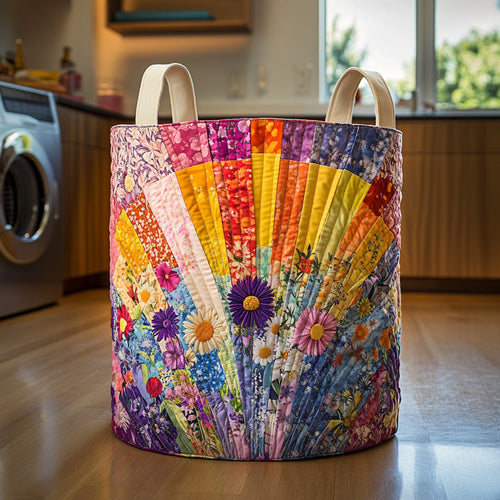 Floral Sunrise Quilted Laundry Basket NCU0LDH001