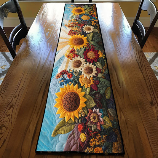 Floral Sunset Delight Quilted Table Runner NCU0PTT232