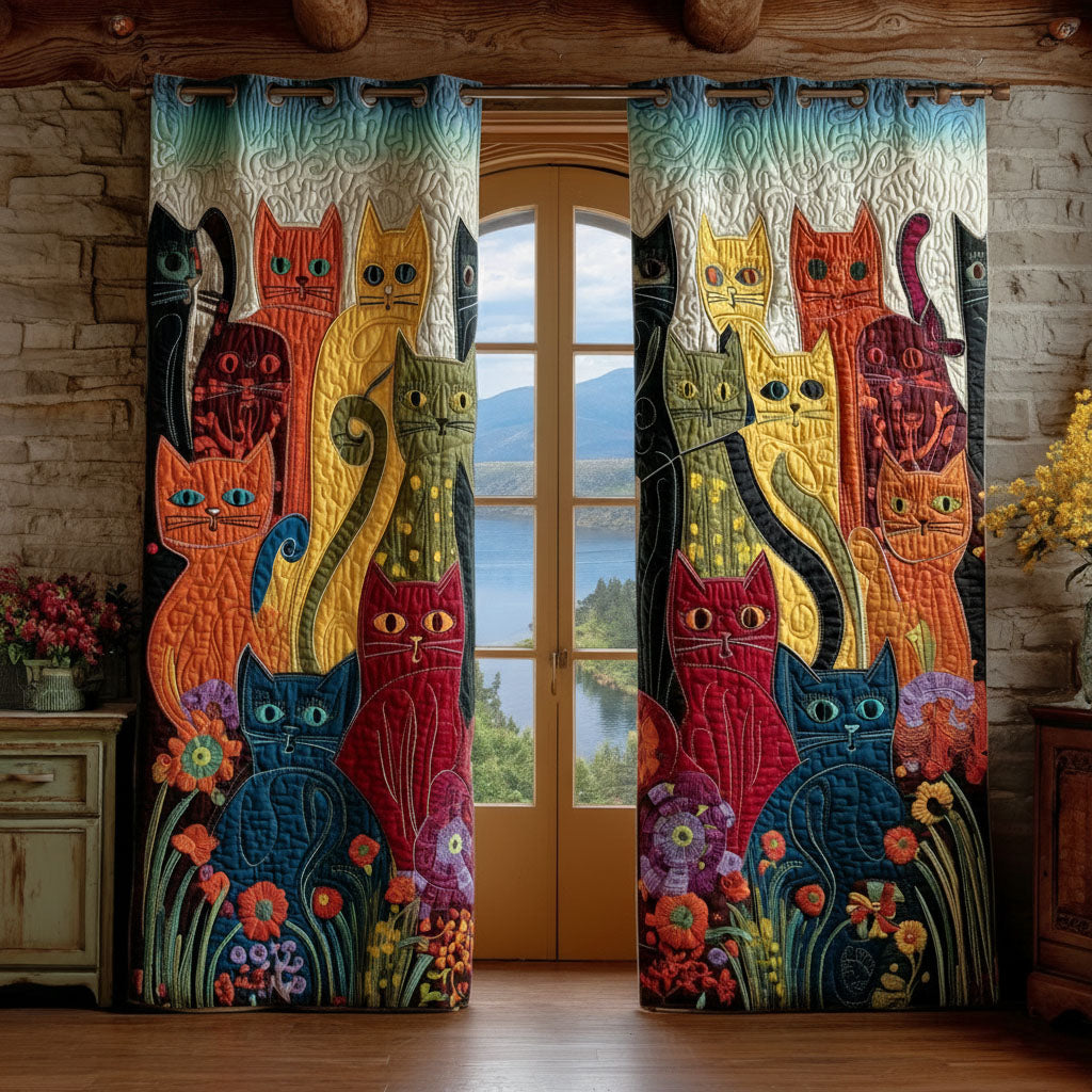 Floral Tails Quilted Curtains NCU0PTT2173