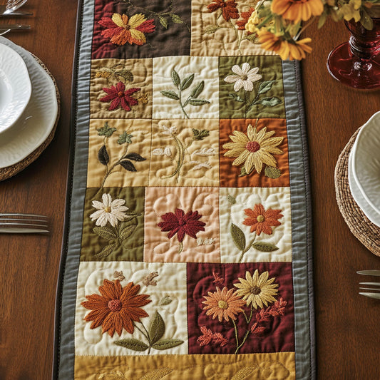 Floral Tranquility Quilted Table Runner NCU0PTT629