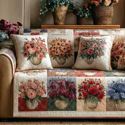 Floral Treasures Quilted Sofa Cover NCU0LDH210