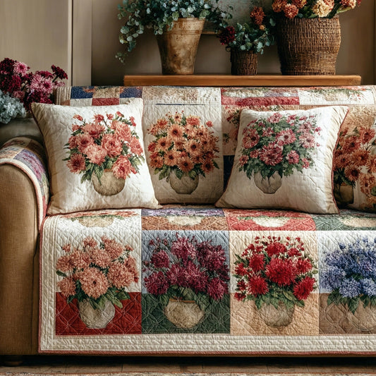 Floral Treasures Quilted Sofa Cover NCU0LDH210