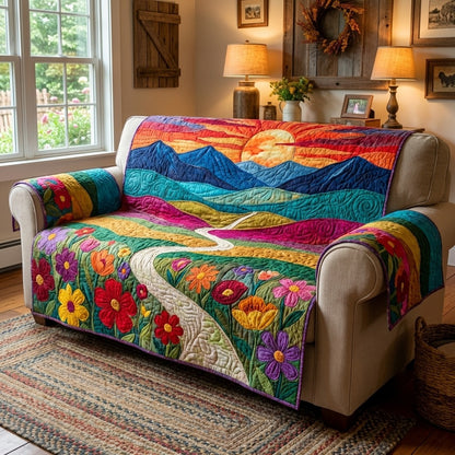 Floral Valley Quilted Sofa Cover NCU0DV2070