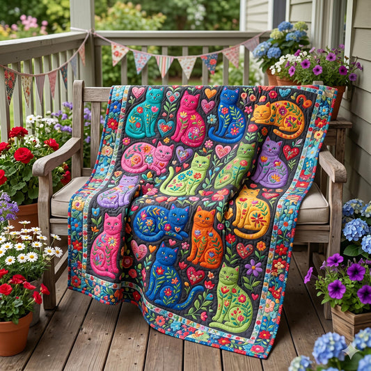 Floral Whiskers Quilted Blanket NCU0NTD1913