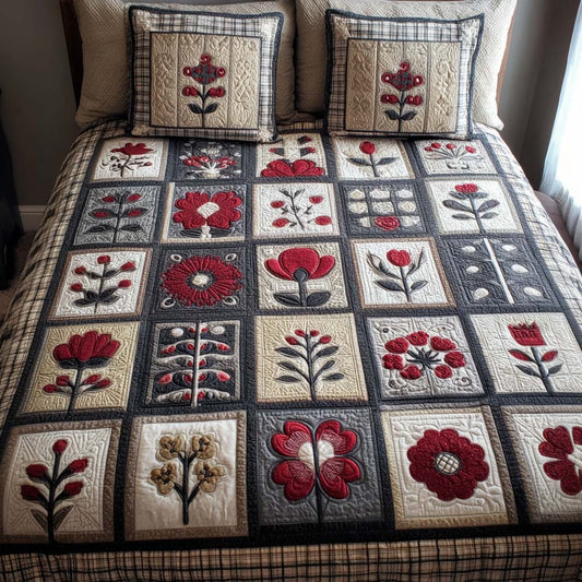 Floral Whisper 3-Piece Quilted Bedding Set NCU0NNT2530