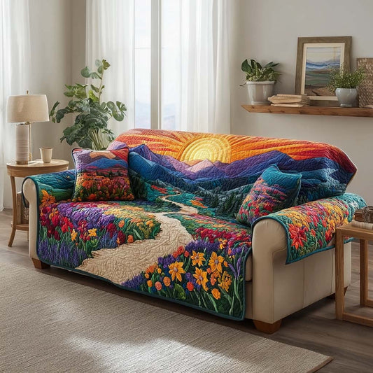 Floral Whisper Quilted Sofa Cover NCU0NNL171