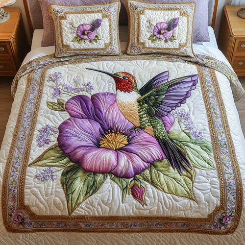 Floral Whispers 3-Piece Quilted Bedding Set NCU0NT2025