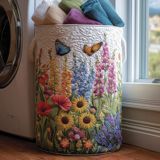 Floral Whispers Quilted Laundry Basket NCU0TH3011