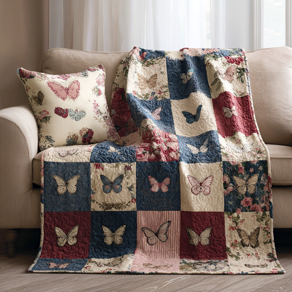 Floral Wings Quilted Blanket NCU0LDH487