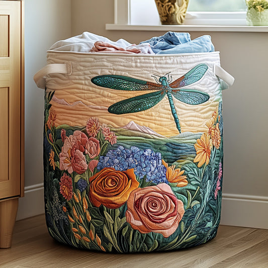 Floral Wings Quilted Laundry Basket NCU0PVL576