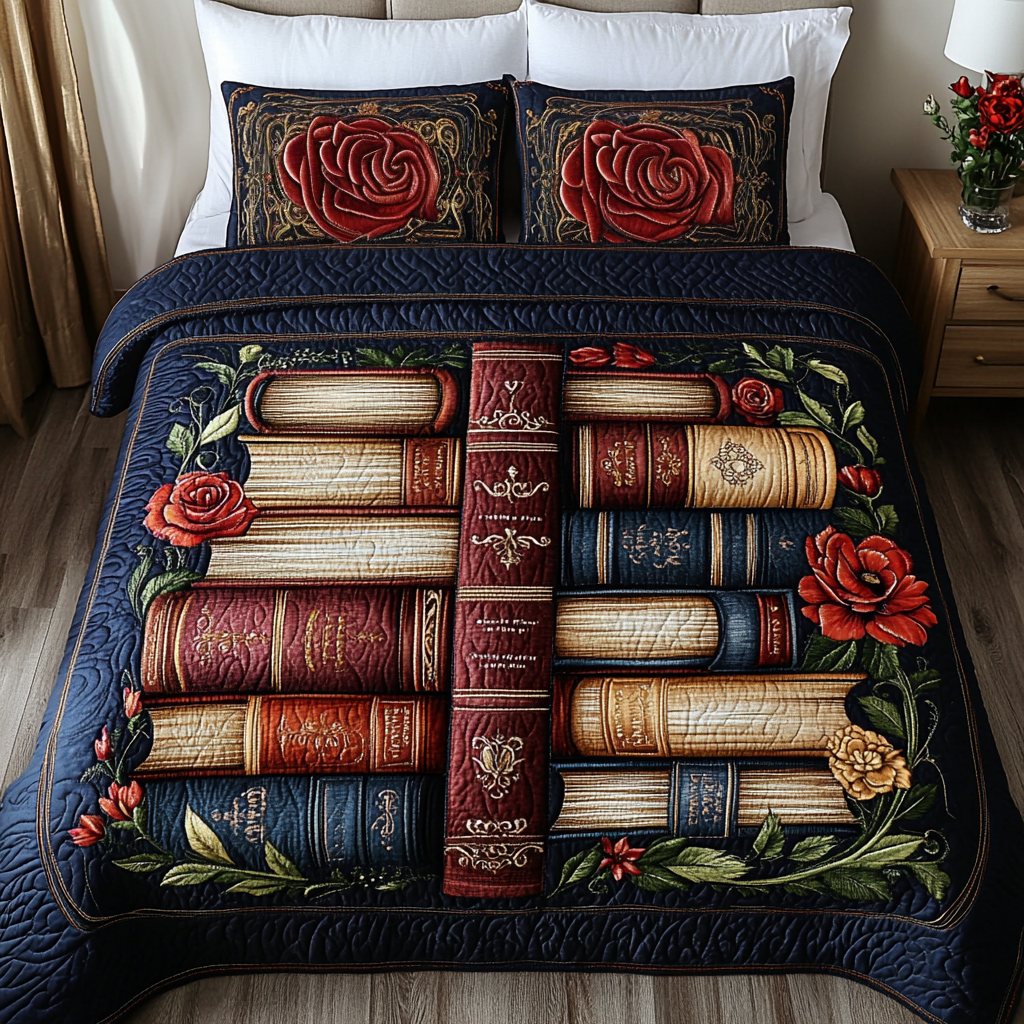 Floral Wisdom 3-Piece Quilted Bedding Set NCU0DK2438
