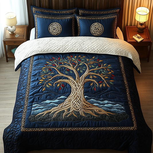 Flourishing Spirit 3-Piece Quilted Bedding Set NCU0DDK163