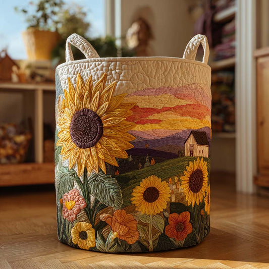 Flourishing Sunshine Quilted Laundry Basket NCU0NTD018