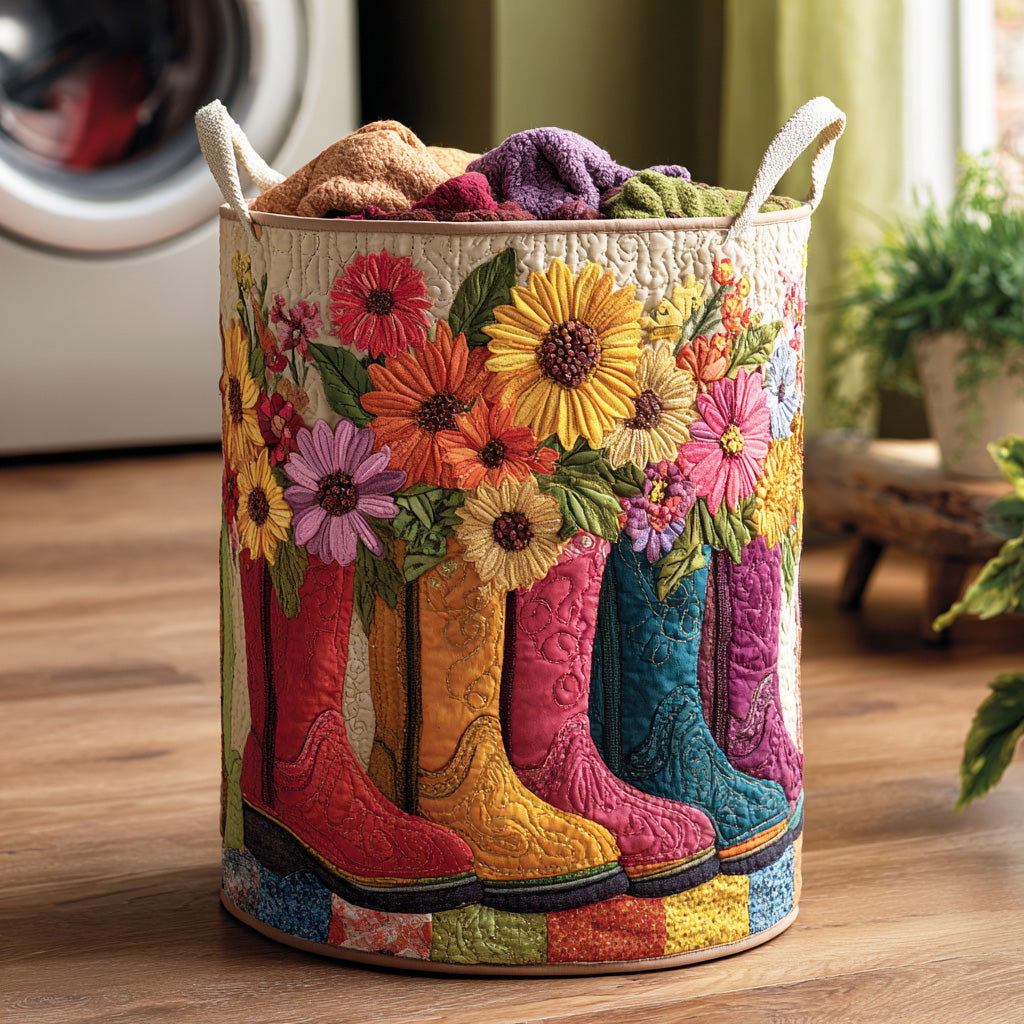 Flower Breeze Quilted Laundry Basket NCU0NTD1303