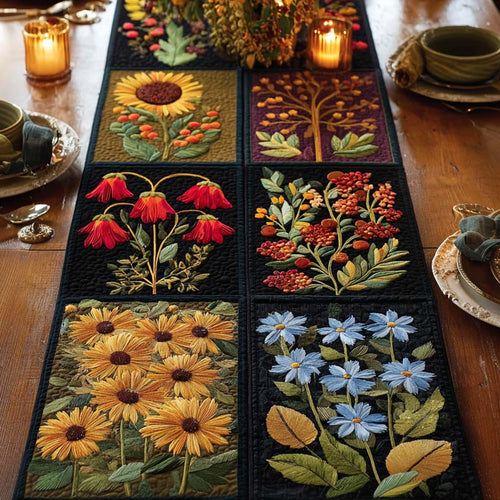 Flower Glow Quilted Table Runner NCU0NNT1854
