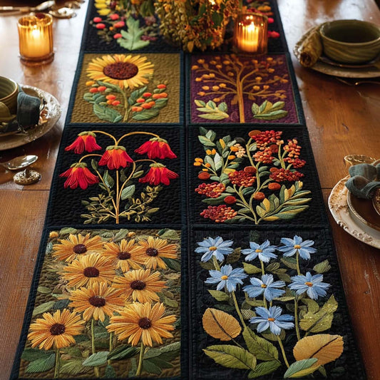 Flower Glow Quilted Table Runner NCU0NNT1854