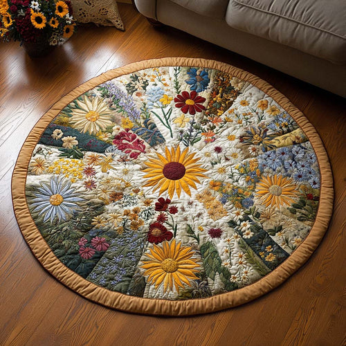 Flower Harmony Quilted Round Mat NCU0NNT2009