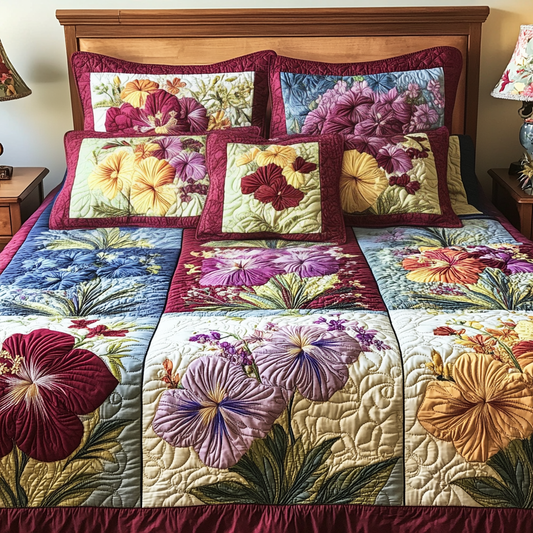 Flower Island 3-Piece Quilted Bedding Set NCU0NVH762