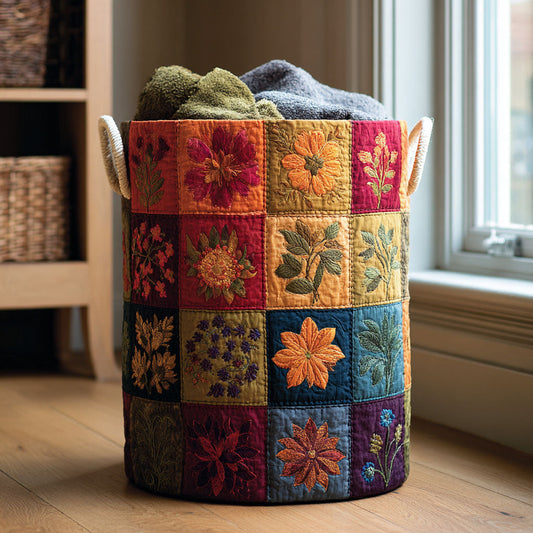 Flower Lane Quilted Laundry Basket NCU0DDK2139
