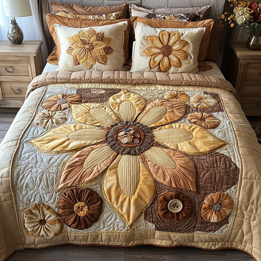 Flower Love 3-Piece Quilted Bedding Set NCU0NVH327