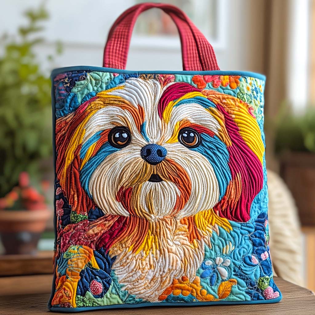 Flower Meadow Quilted Tote Bag NCU0NXD714