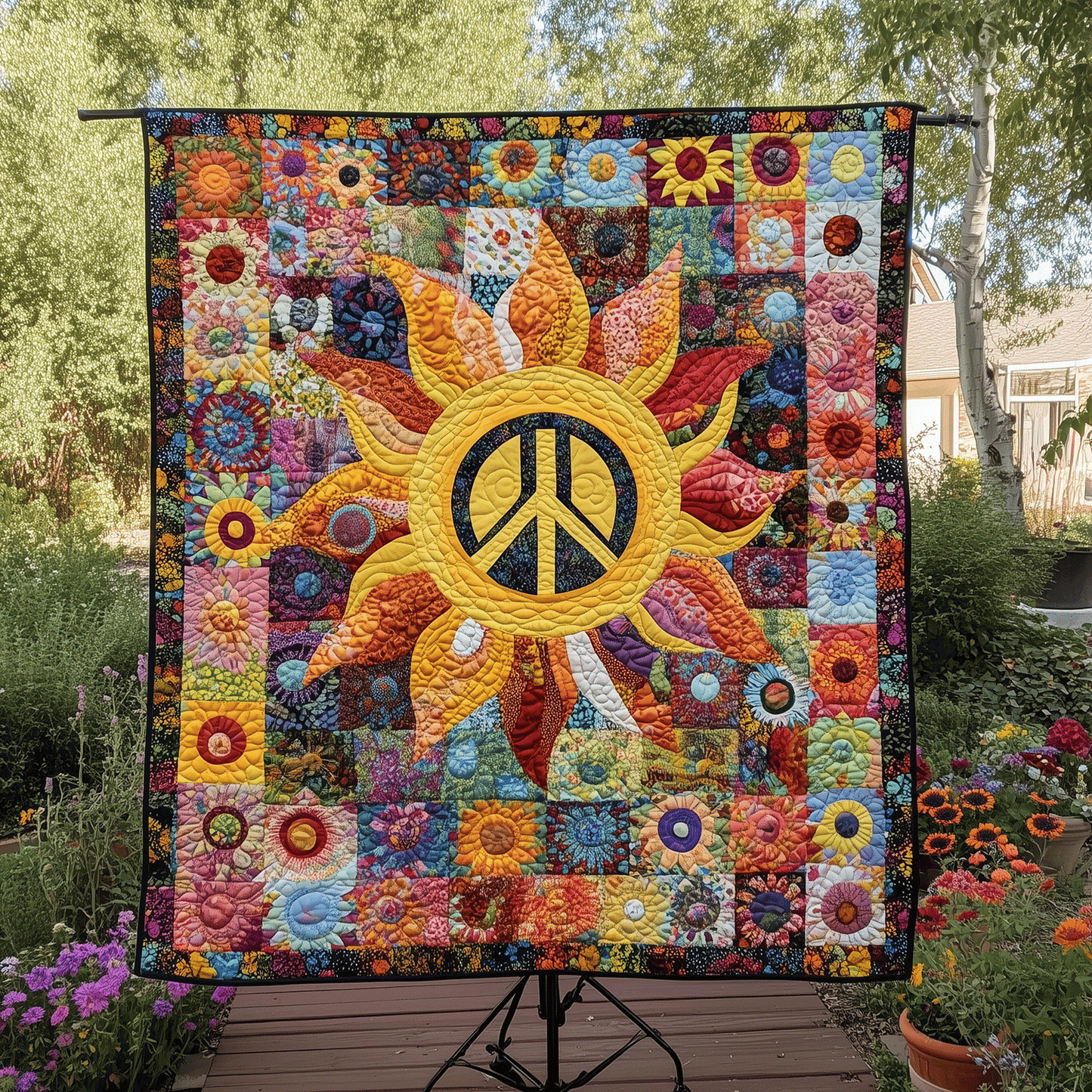 Flower Power Sun Quilted Blanket NCU0TH1718