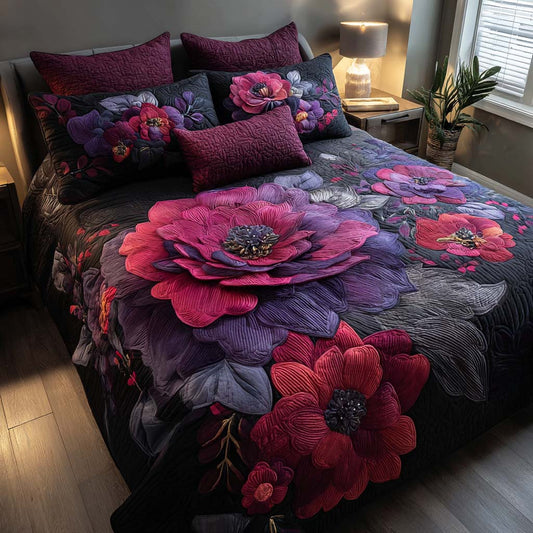 Flower Serenity 3-Piece Quilted Bedding Set NCU0NNT2531