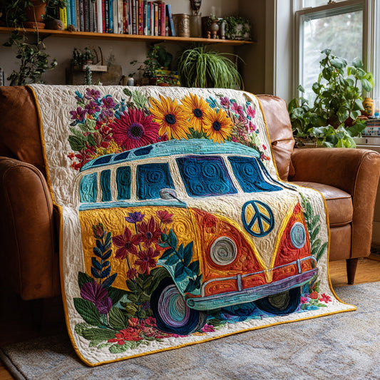 Flower Van Quilted Blanket NCU0PVL788