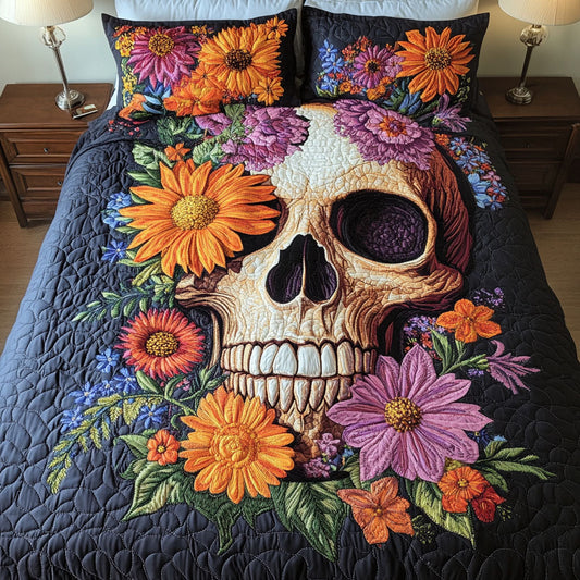 Flowered Fusion 3-Piece Quilted Bedding Set NCU0PT2064