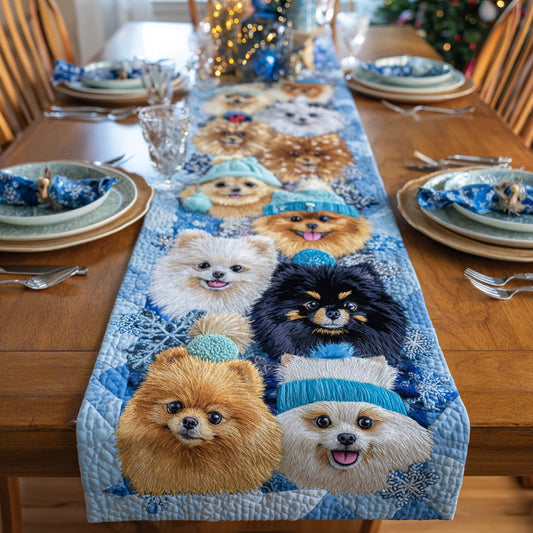 Fluffy Pomeranian Quilted Table Runner NCU0HNH569