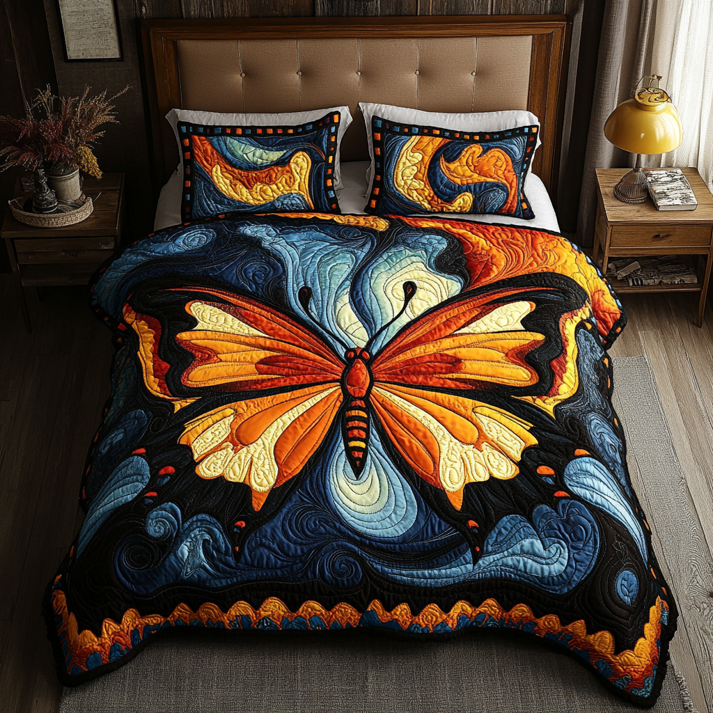 Flutter Grace 3-Piece Quilted Bedding Set NCU0DDK200