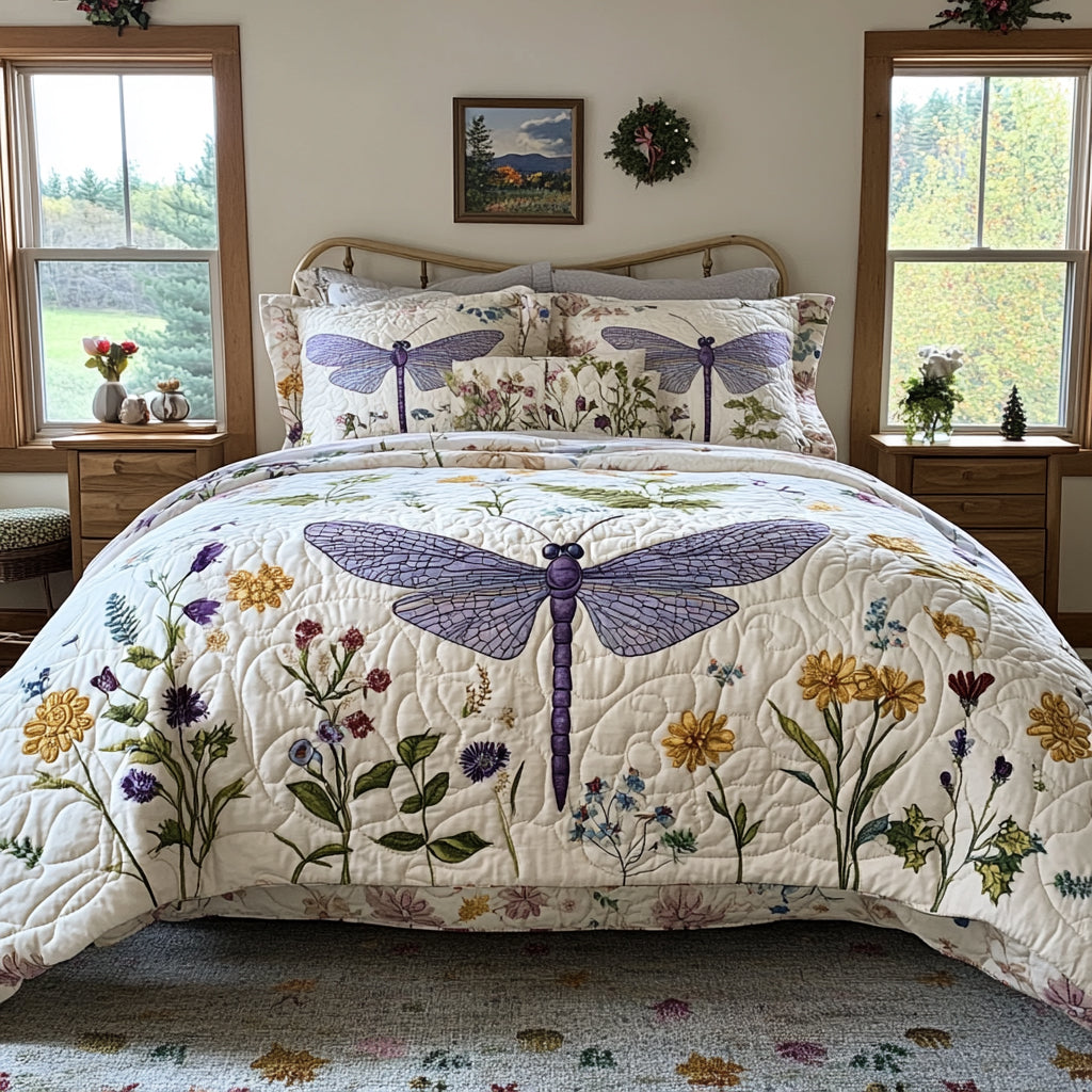 Flutter Grace 3-Piece Quilted Bedding Set NCU0DV1541