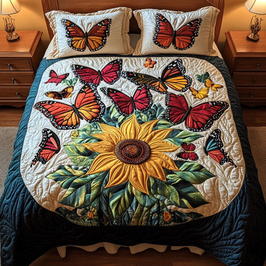 Flutter Haven 3-Piece Quilted Bedding Set NCU0PT2292