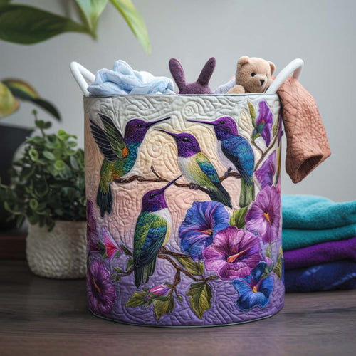 Flying Hummingbird Charm Quilted Laundry Basket NCU0NNT1414