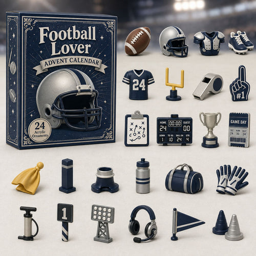 CHRISTMAS KICKOFF 40% OFF - Football Blue Theme Advent Calendar 2026 - 24-Day Festive Countdown, Acrylic Charms Blind Box - Gift For Football Lovers AC0HA051