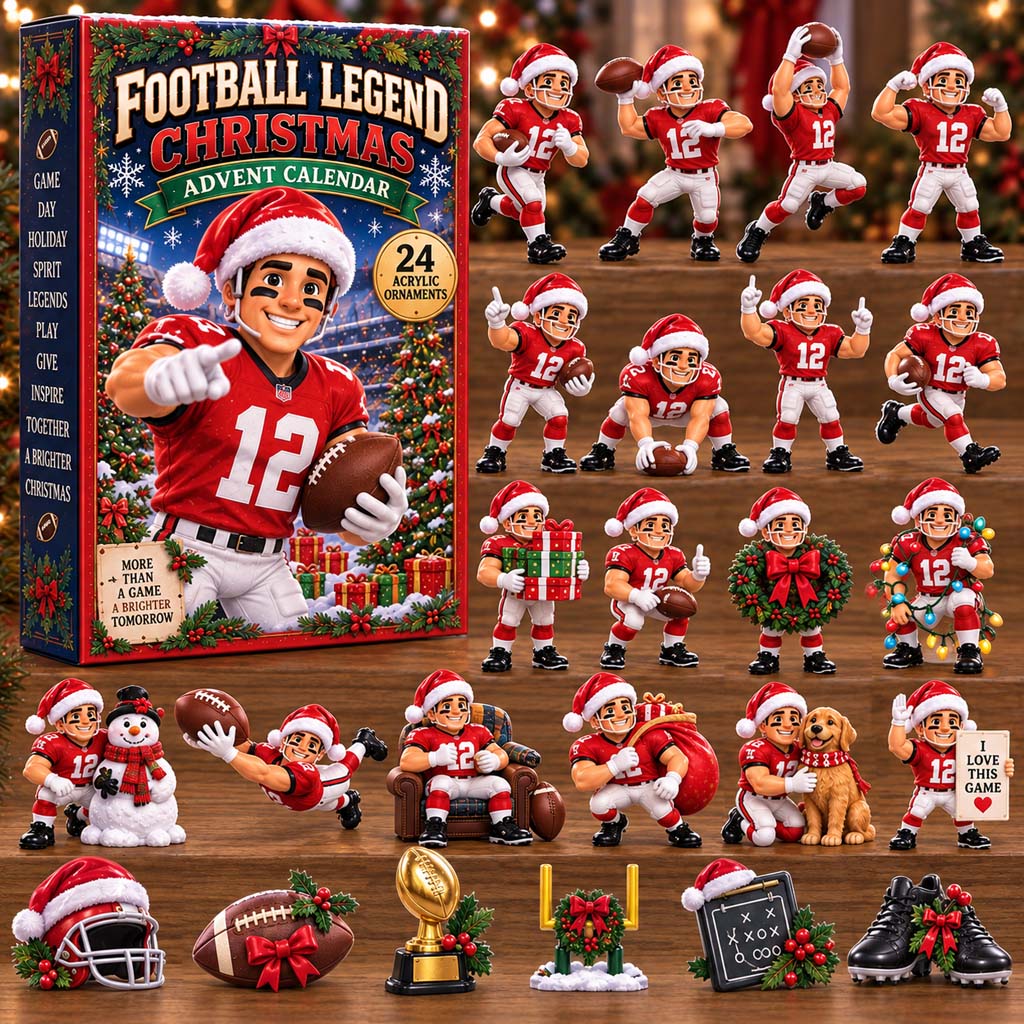 CHRISTMAS KICKOFF 40% OFF - Football Legend Christmas Advent Calendar 2026 - 24-Day Festive Countdown, Acrylic Charms Blind Box - Gift For Kids AC0HH039