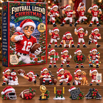 CHRISTMAS KICKOFF 40% OFF - Football Legend Christmas Advent Calendar 2026 - 24-Day Festive Countdown, Acrylic Charms Blind Box - Gift For Kids AC0HH039