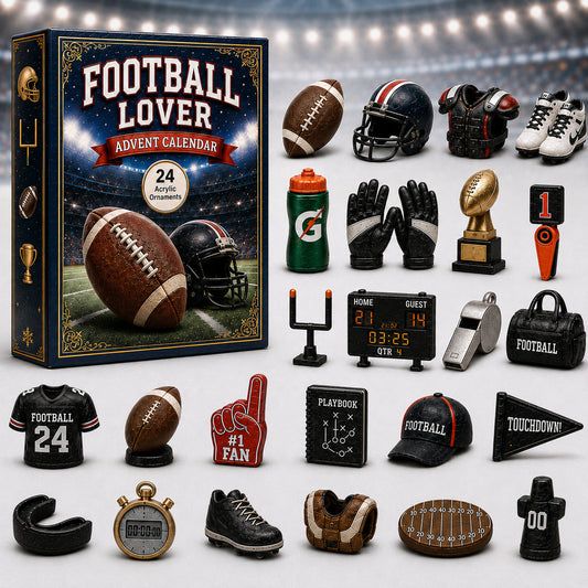 CHRISTMAS KICKOFF 40% OFF - Football Lover Advent Calendar 2026 - 24-Day Festive Countdown, Acrylic Charms Blind Box - Gift For Sports Lovers