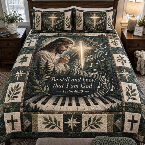 For His Glory 3-Piece Quilted Bedding Set NCU0PTT3495