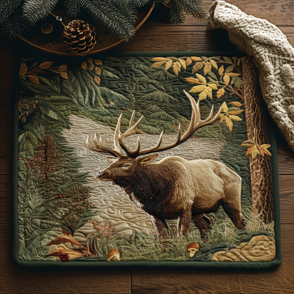 Forest Elk Quilted Placemat NCU0DV1151